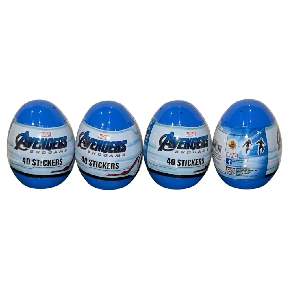 4x Easter Party Favors Marvel Avengers Plastic Eggs 40 Stickers Each